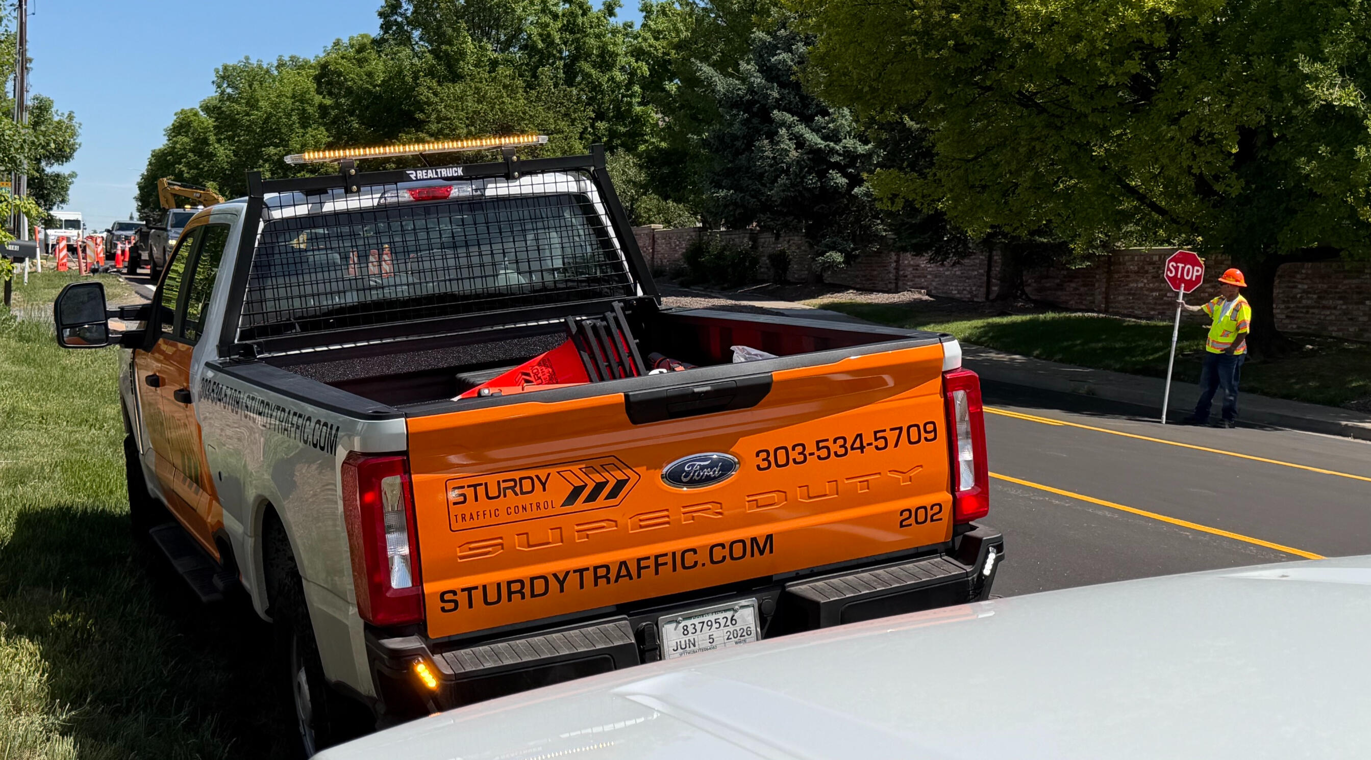 Rear of Sturdy Traffic Control Truck
